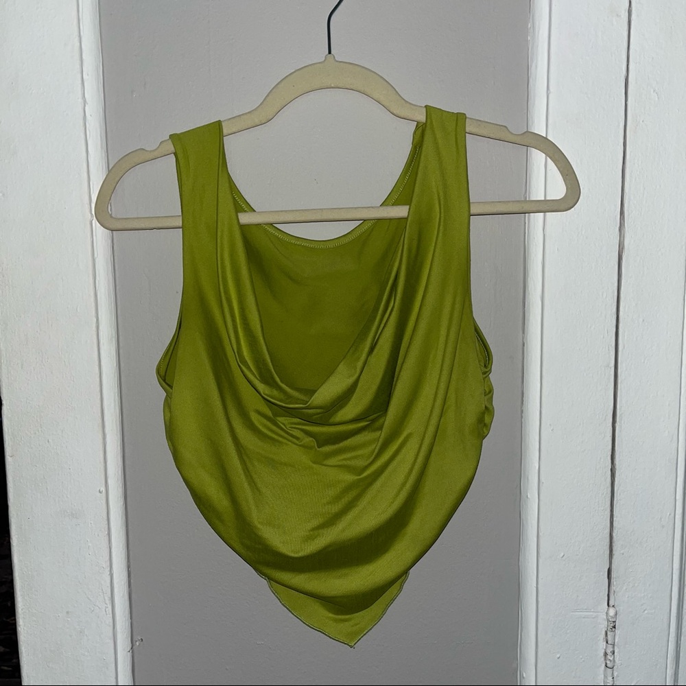 Green Cowl Neck Top